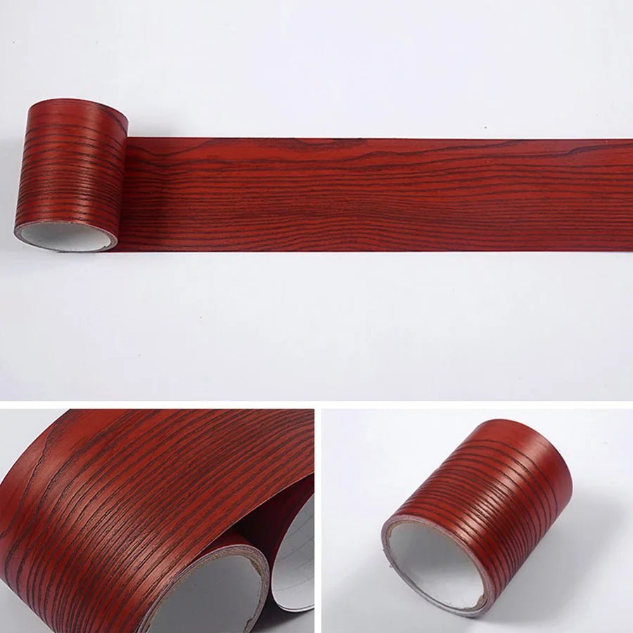 0.1x5M Marble Vinyl Waistline Sticker Solid Color Self Adhesive Wall Paper Border Bathroom PVC Waterproof Wood Pattern Wallpaper [HOM]