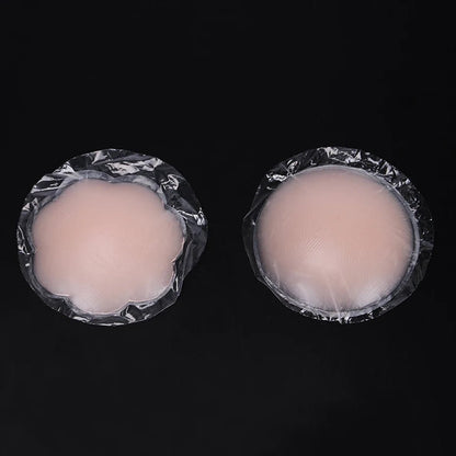 1 Pair Cool Reusable Self Adhesive Silicone Breast Nipple Cover Bra Pad Invisible Breast Petals for Party Dress [GRM] [UND]