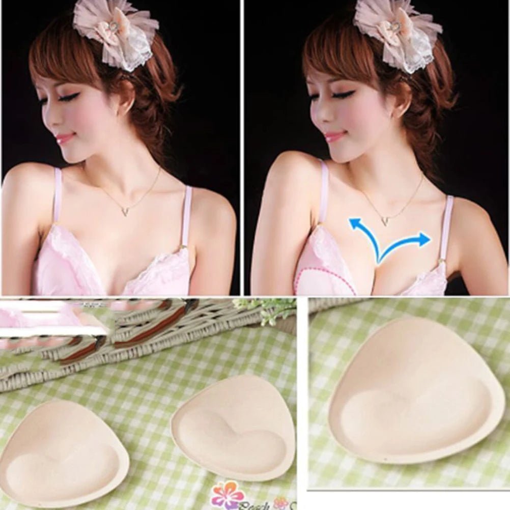 1 Pair Women Summer Sponge Foam Bra PadsChest Cup Breast Bra Bikini Insert Chest Pad Swimsuit Padding Inserts [GRM] [UND]