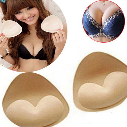 1 Pair Women Summer Sponge Foam Bra PadsChest Cup Breast Bra Bikini Insert Chest Pad Swimsuit Padding Inserts [GRM] [UND]