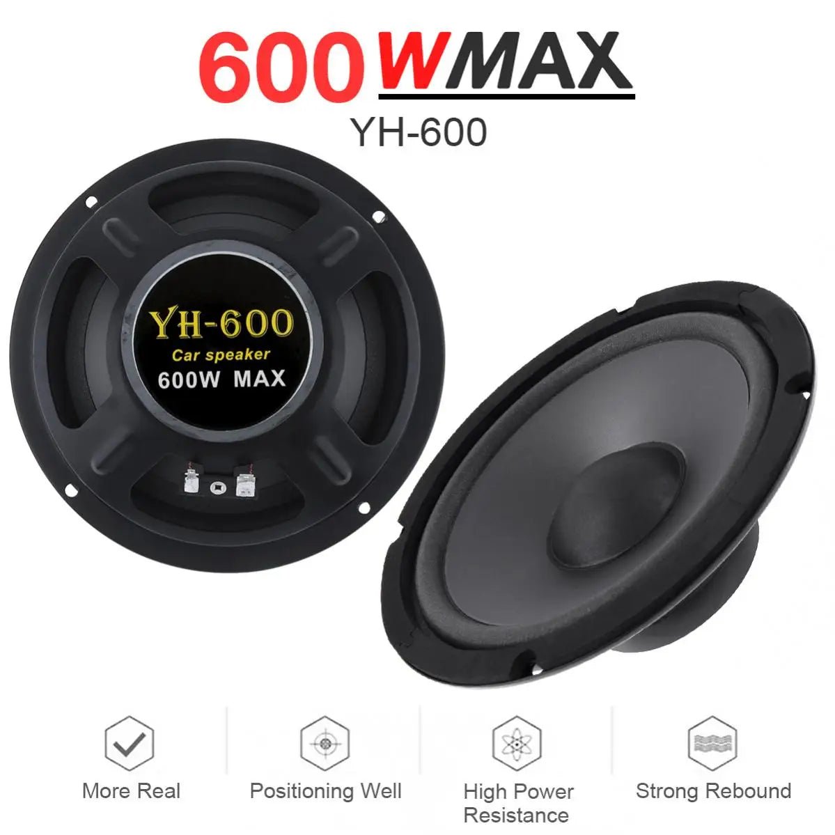 1 Piece 4/5/6.5 Inch 400W 500W 600W 2-Way Car HiFi Coaxial Speaker Vehicle Door Audio Music Stereo Full Range Frequency Speakers [CAR]