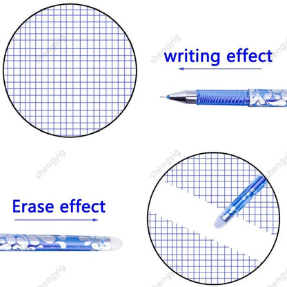 100 Pcs/set Erasable Refill Erasable Pens Blue/Black/Red Gel Pen Writing Stationery for Notebook School Office Supplies [STA]