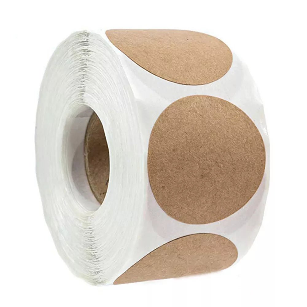 100/500Pcs Kraft Paper Stickers Round Blank Labels For Handmade Gift Tag Paper DIY Envelope Sealing Stickers Stationery [STA]