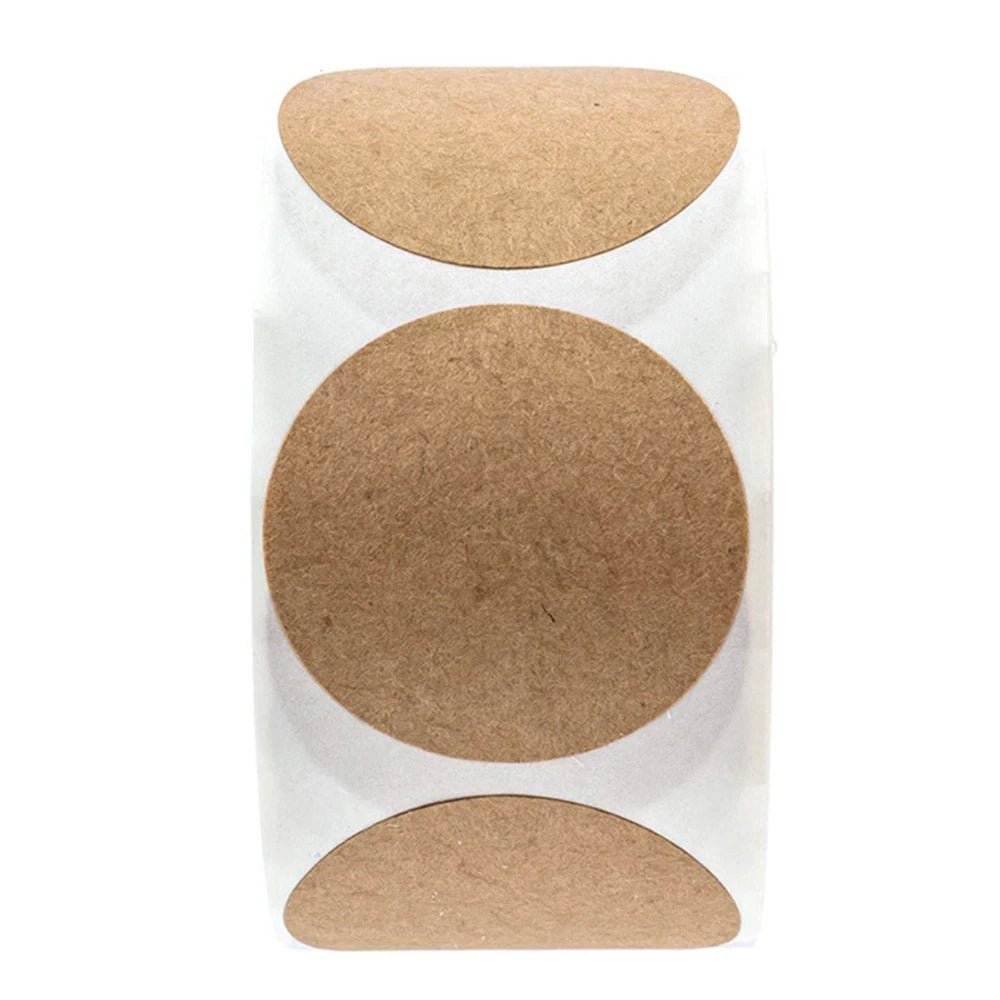 100/500Pcs Kraft Paper Stickers Round Blank Labels For Handmade Gift Tag Paper DIY Envelope Sealing Stickers Stationery [STA]