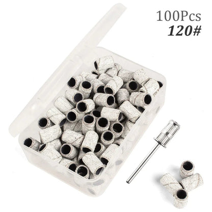 100pcs 80''/120''/180" Nail Art Sanding Bands Gel Polish Remover Tool Accessory for Electric Nail Machine Nail Drill Bits [BEU]