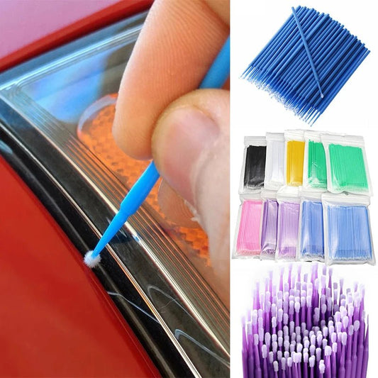 100pcs Car Maintenance Tool Brushes Disposable Paint Touch-up Micro Brush Tip Car Detailing Brush Small Tip Accessories 1.2mm [CAR] [DTL]