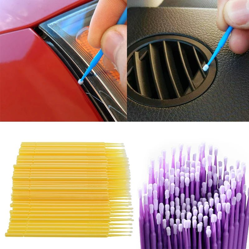 100pcs Car Maintenance Tool Brushes Disposable Paint Touch-up Micro Brush Tip Car Detailing Brush Small Tip Accessories 1.2mm [CAR] [DTL]