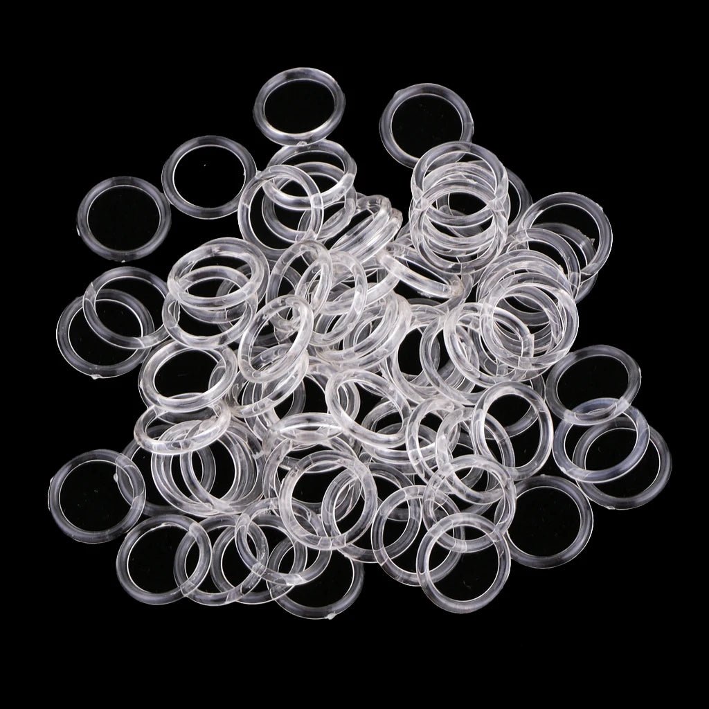 100pcs Clear Nylon Bra Strap Adjuster Slider O Ring Lingerie Sewing Crafts Bra Straps Slide Buckle [GRM] [UND]