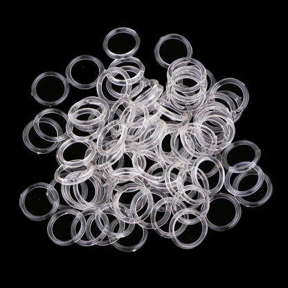 100pcs Clear Nylon Bra Strap Adjuster Slider O Ring Lingerie Sewing Crafts Bra Straps Slide Buckle [GRM] [UND]