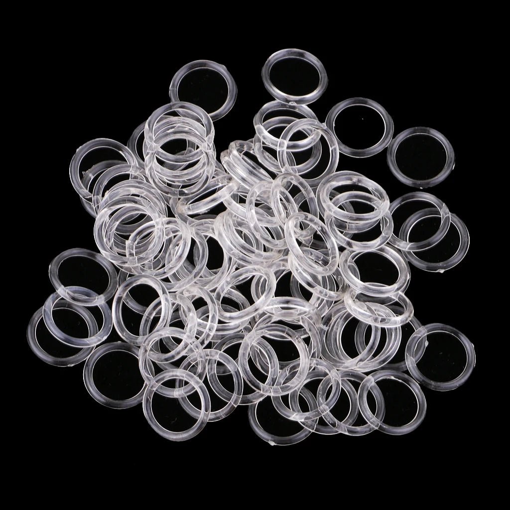 100pcs Clear Nylon Bra Strap Adjuster Slider O Ring Lingerie Sewing Crafts Bra Straps Slide Buckle [GRM] [UND]