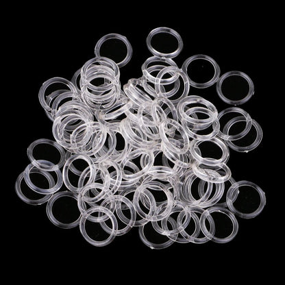 100pcs Clear Nylon Bra Strap Adjuster Slider O Ring Lingerie Sewing Crafts Bra Straps Slide Buckle [GRM] [UND]