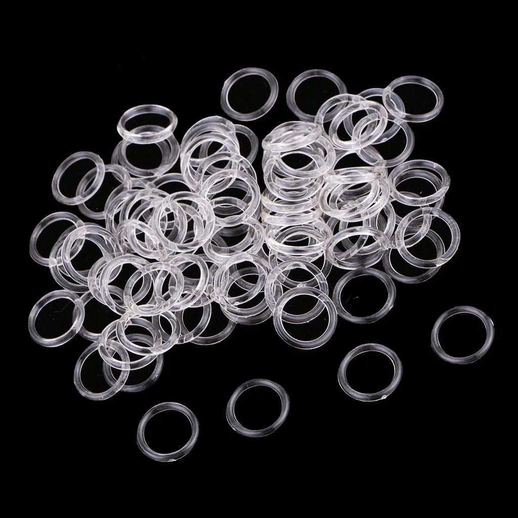 100pcs Clear Nylon Bra Strap Adjuster Slider O Ring Lingerie Sewing Crafts Bra Straps Slide Buckle [GRM] [UND]