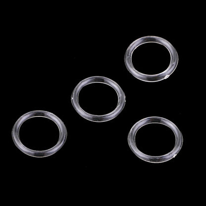 100pcs Clear Nylon Bra Strap Adjuster Slider O Ring Lingerie Sewing Crafts Bra Straps Slide Buckle [GRM] [UND]