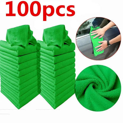 100X Car Detailing Car Wash Microfiber Towel Car Cleaning Drying Auto Washing Cloth Micro Fiber Rag Car Cleaning Wash Tools [CAR] [DTL]