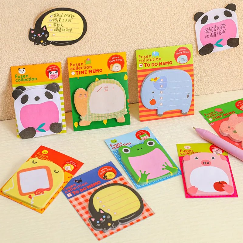 10Pcs/Lot Cute Cartoon Animal Tearable Note Book Posted it Sticky Notes Notepad Memo Pads Children Gifts School Office Supplies [STA]