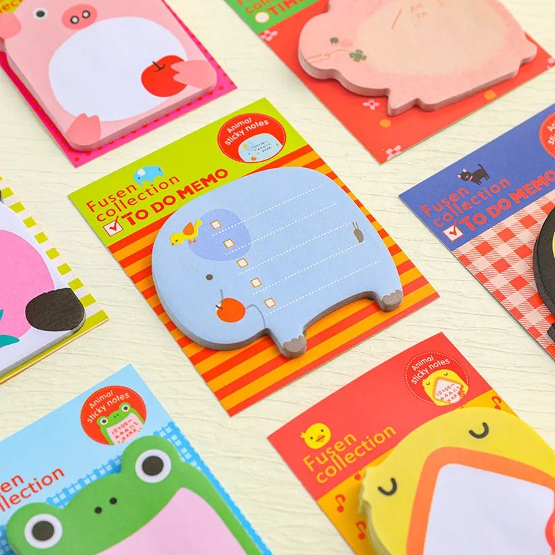 10Pcs/Lot Cute Cartoon Animal Tearable Note Book Posted it Sticky Notes Notepad Memo Pads Children Gifts School Office Supplies [STA]