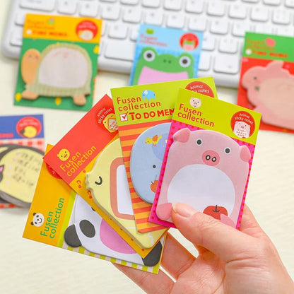 10Pcs/Lot Cute Cartoon Animal Tearable Note Book Posted it Sticky Notes Notepad Memo Pads Children Gifts School Office Supplies [STA]