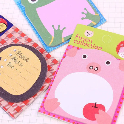 10Pcs/Lot Cute Cartoon Animal Tearable Note Book Posted it Sticky Notes Notepad Memo Pads Children Gifts School Office Supplies [STA]