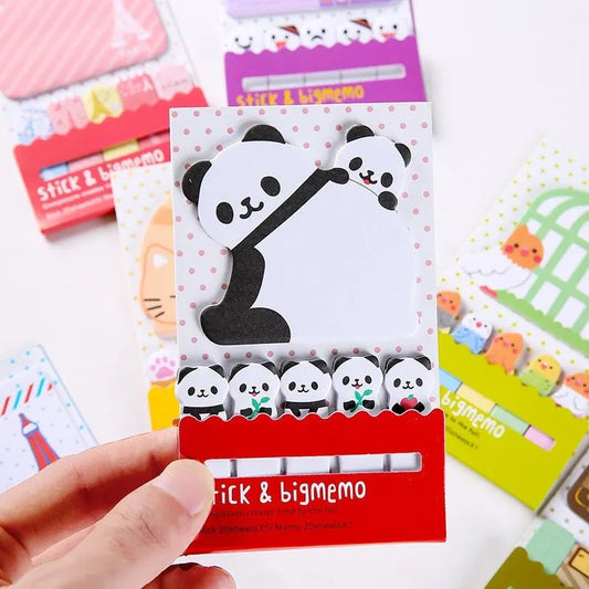 120 Pcs Panda Cat Sticky Notes Set Sticky Note Pads Cute Animal Sticky Notes Pads Kawaii Stationery Office School Creative Gifts [STA]