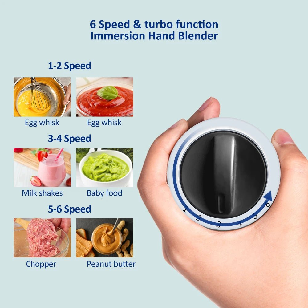 1200W 4-in-1 Immersion Hand Stick Blender Mixer Vegetable Meat Grinder 800ml Chopper Whisk 600ml Smoothie Cup [HAP]