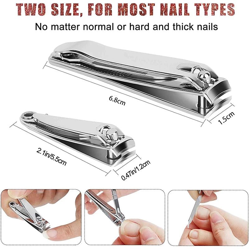 1/2Pcs Nail Clipper Cutter Stainless Steel Portable Fingernail Toenail Scissors Manicure Trimmer Tools Drop Shipping [BEU]