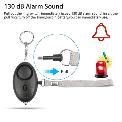 130db Self-Defense Alarm Personal Defense Siren Anti-attack Security for Women Kids Personal Security Loud Alert Attack Panic [SEC]