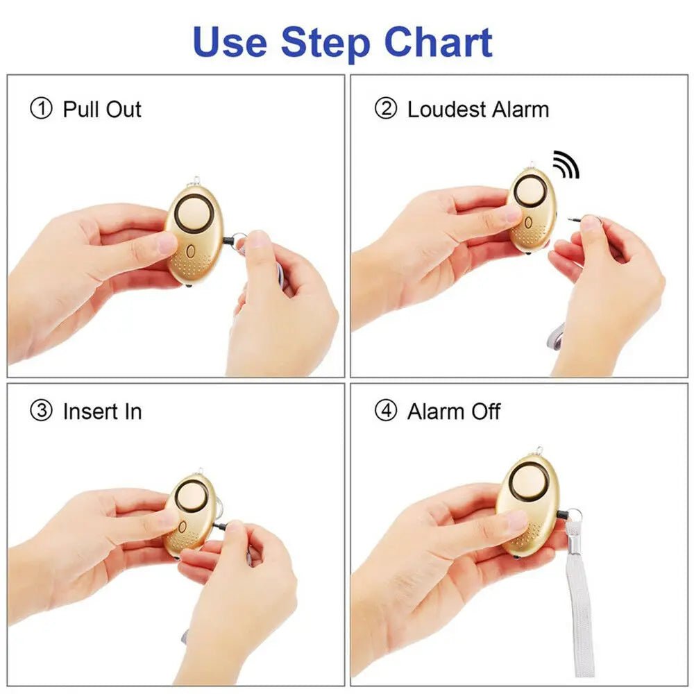 130db Self-Defense Alarm Personal Defense Siren Anti-attack Security for Women Kids Personal Security Loud Alert Attack Panic [SEC]