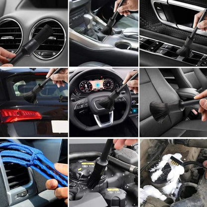 13/15pcs Car Detailing Cleaning Kit Car Washing Brushes Sponges Towels for Car Air Vents Rim Clean Dirt Dust Wash Tools [CAR] [DTL]