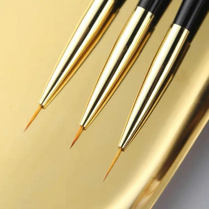 1/3Pcs Acrylic French Stripe Nail Art Liner Brush 3D Tips Manicuring Ultra-thin Line Drawing Pen UV Gel Brushes Painting Tools [BEU]