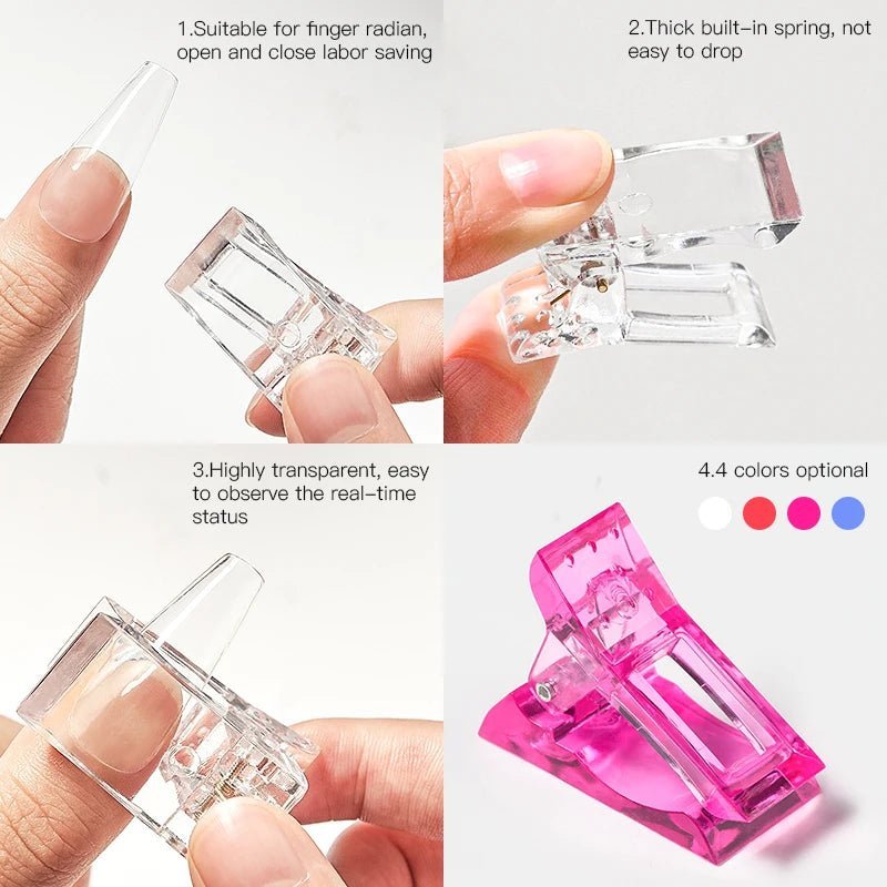 1/5/10pcs Acrylic Nail Clip Finger nail Extension UV Clamps Quick Building Nail Tips Clips Tools For French False Nail Design [BEU]