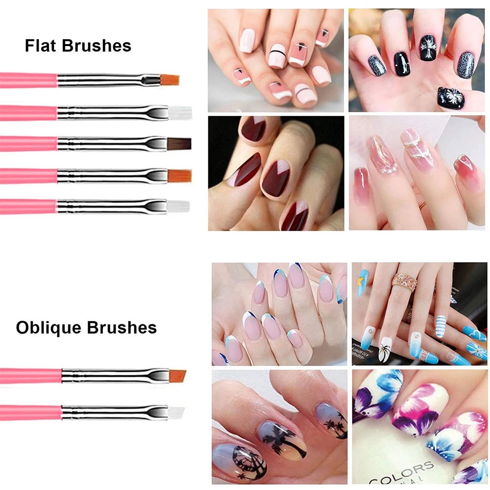 15pcs Nail Art Brush Set Acrylic UV Gel Nail Polish Drawing Pen For Striping Liquid Powder Professional DIY Manicure Design Kit [BEU]