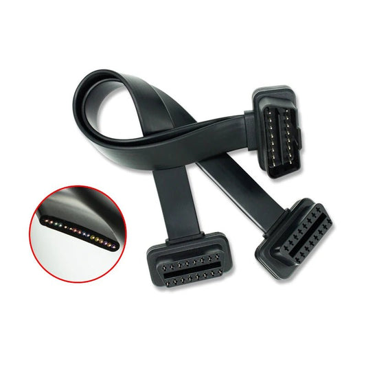 16Pin OBD 2 Extender ODB II OBD2 Cable 16 Pin Male To Female Flat Noodle OBD II Extension Connector Diagnostic Extending Cable [CAR]