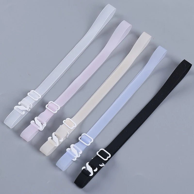 1cm 1.5cm 1.8cm Wide Women Silicone Bra Straps Non Slip Adjustable Bra Strap Shoulder Belt Breast Accessories [GRM] [UND]