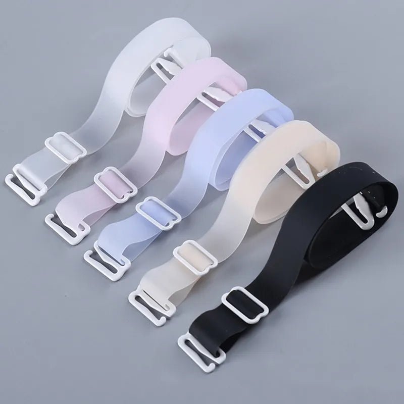 1cm 1.5cm 1.8cm Wide Women Silicone Bra Straps Non Slip Adjustable Bra Strap Shoulder Belt Breast Accessories [GRM] [UND]