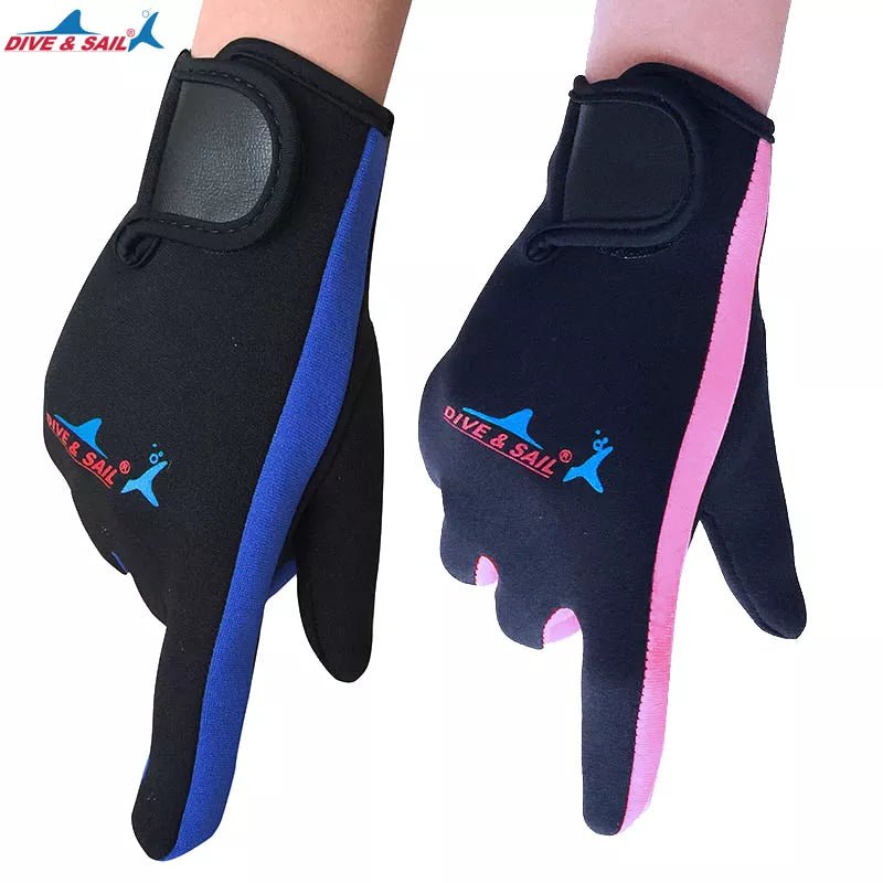 1pair 1.5mm neoprene swimming diving gloves neoprene glove for winter swimming warm anti-slip blue yellow and pink [SPT]