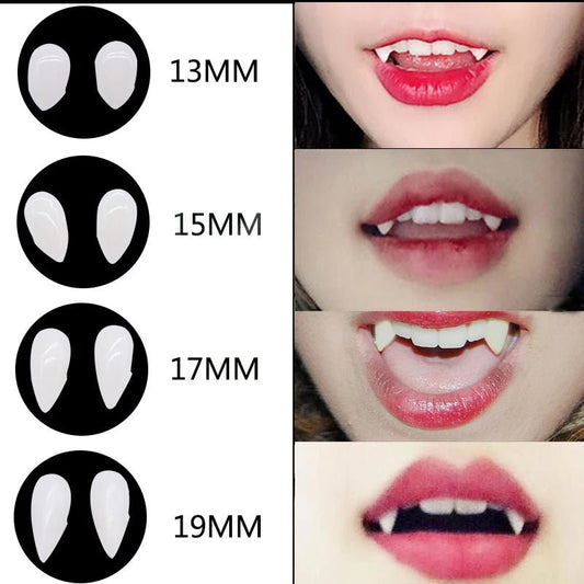 1pair 4 Size Vampire Teeth Horror Halloween Resin Fangs Dentures For DIY Masquerade Halloween Party Decor Cosplay Costume Props [COS]