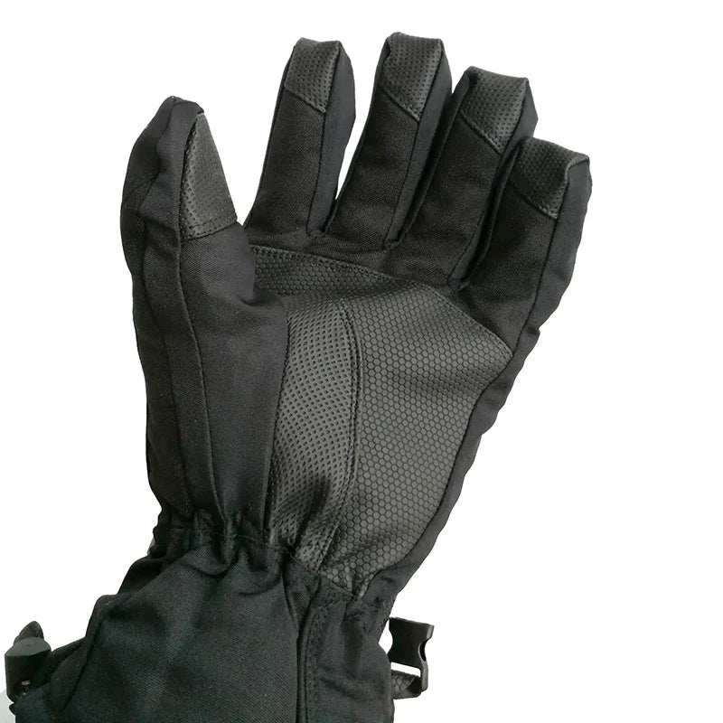 1pair Black Snow Ski Gloves Waterproof -30 Winter Warm Snowboard Gloves Men Women Motocross Windproof Cycling Motorcycle Black [SPT]