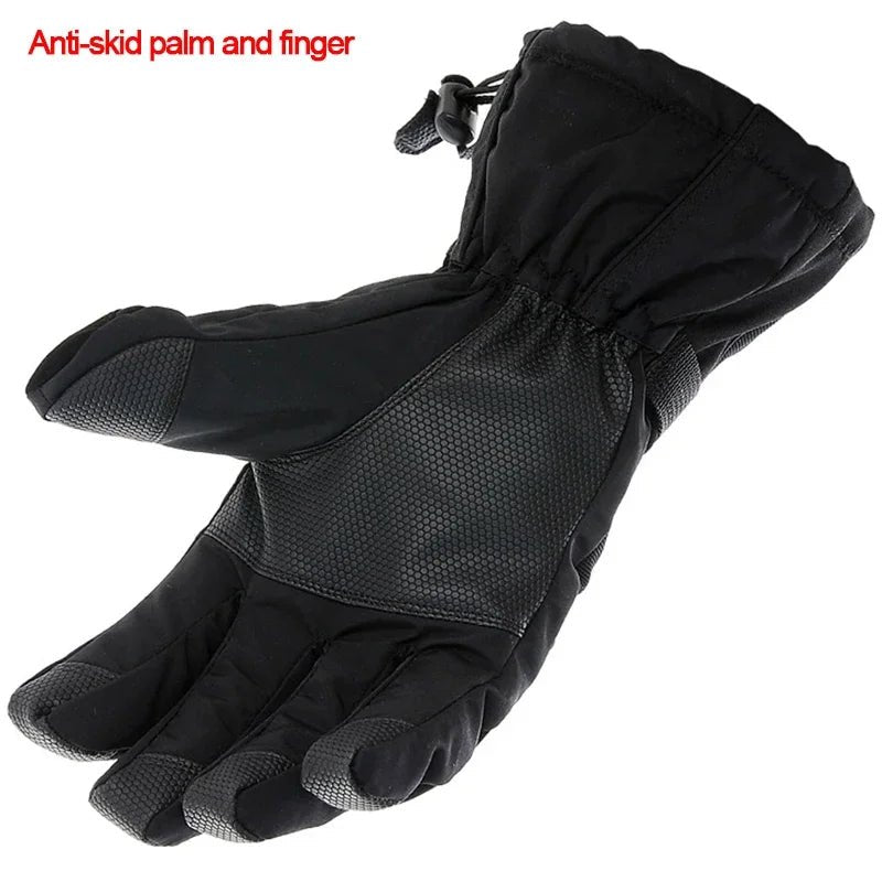 1pair Black Snow Ski Gloves Waterproof -30 Winter Warm Snowboard Gloves Men Women Motocross Windproof Cycling Motorcycle Black [SPT]