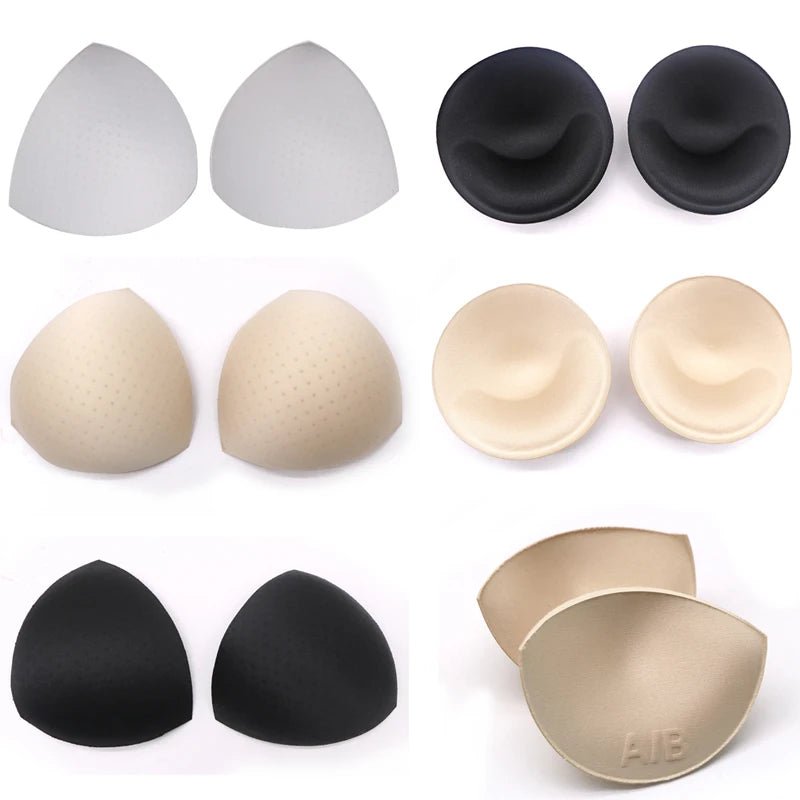 1pair=2pcs Multi-style Women Sponge Bra Pads Swimsuit Bikini Pads Push Up Breast Enhancer Removeable Bra Padding Inserts Cups [GRM] [UND]