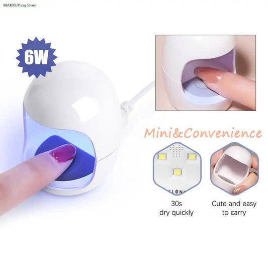 1pc 6W Egg Shape UV Nail Lamp Dryer Mini Single Finger Egg Phototherapy Machine Nail Dryer [BEU]