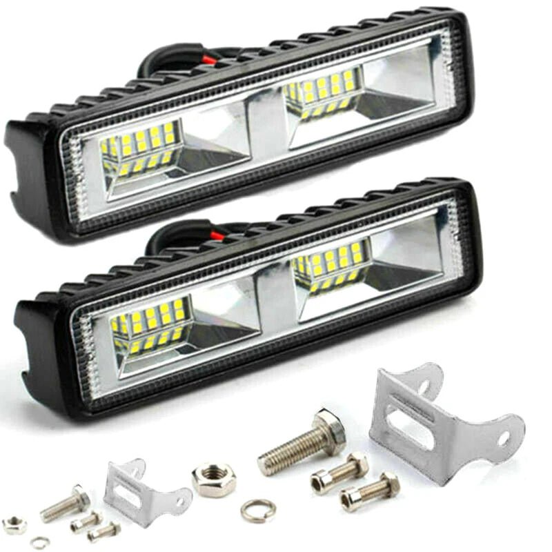 1pc Car In-line 18W 12V 16LED Work Light 2X 48W LED Work Light Bar Flood Spot Lights Driving Lamp Offroad Car Truck SUV Interior [CAR]