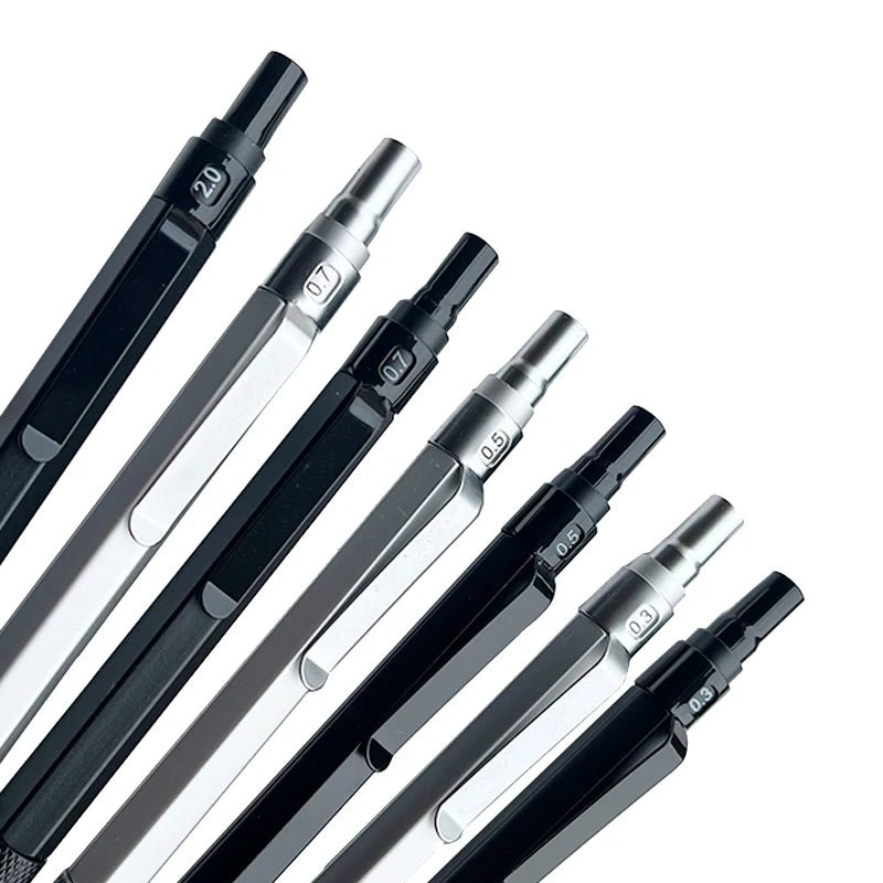 1Pc Mechanical Pencil 0.3/0.5/0.7/2.0mm Low Center of Gravity Metal Drawing Special Pencil Office School Writing Art Supplies [STA]