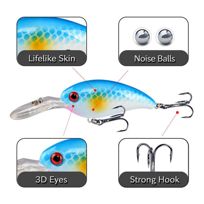 1pcs Crank Fishing Lure Artificial Hard Baits 10cm/15g Crankbait Jerkbait Wobbler Fishing Tackle Good Treble Hooks Tackle [SPT]