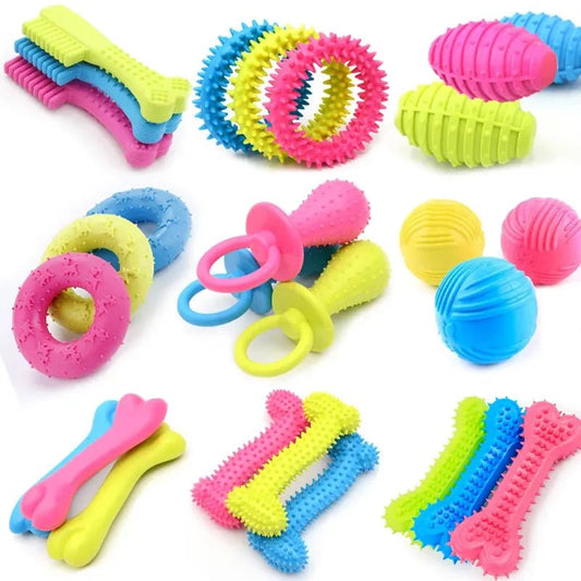 1PCS Pet Toys for Small Dogs Rubber Resistance To Bite Dog Toy Teeth Cleaning Chew Training Toys Pet Supplies Puppy Dogs Cats [PET]