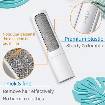 2-1 Reusable Pet Hair Remover Brush Lint Roller Portable Self Cleaning Dog Cat Hair Dust Roller Brushes Pet Grooming Supplies [PET]