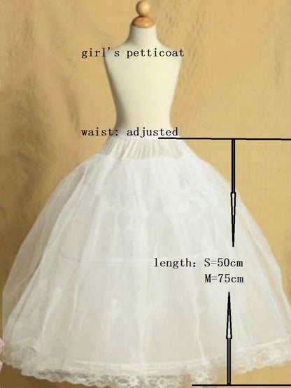 2 Hoop Lolita Skirt For Pettiskirt Kids Wedding Flower Girls Petticoat Underskirt Slips Princess For Child 2-14 Years Vestidos [LOL]