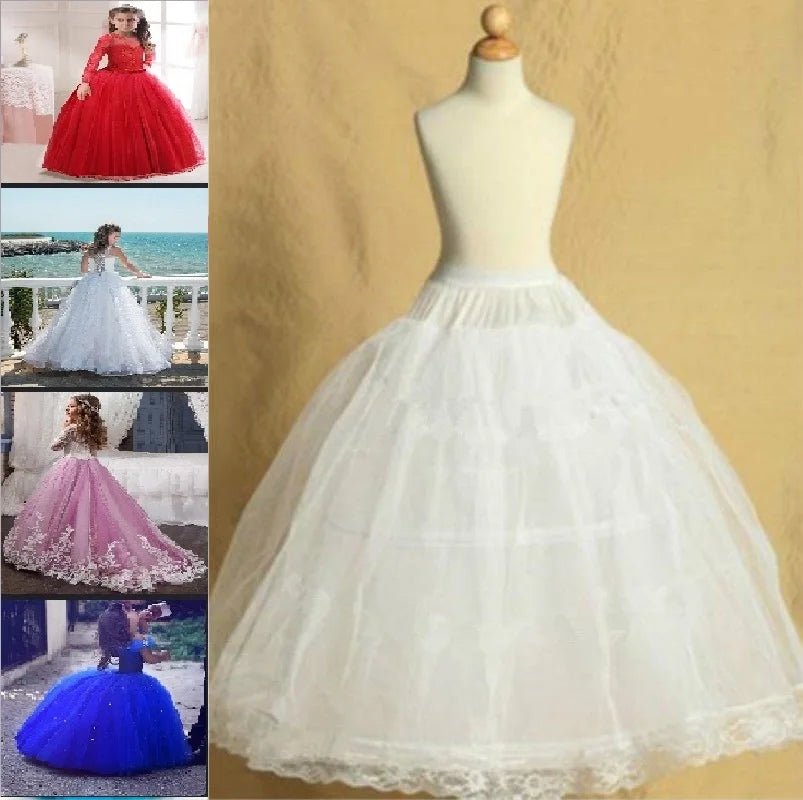 2 Hoop Lolita Skirt For Pettiskirt Kids Wedding Flower Girls Petticoat Underskirt Slips Princess For Child 2-14 Years Vestidos [LOL]