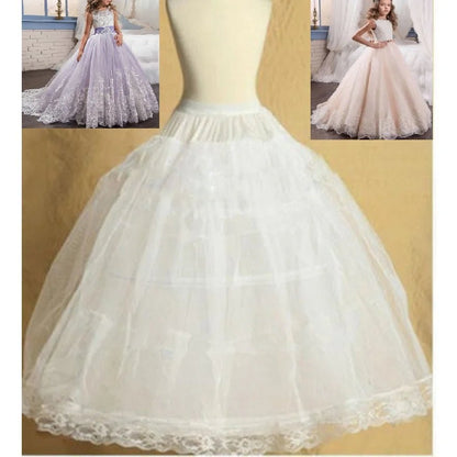 2 Hoop Lolita Skirt For Pettiskirt Kids Wedding Flower Girls Petticoat Underskirt Slips Princess For Child 2-14 Years Vestidos [LOL]