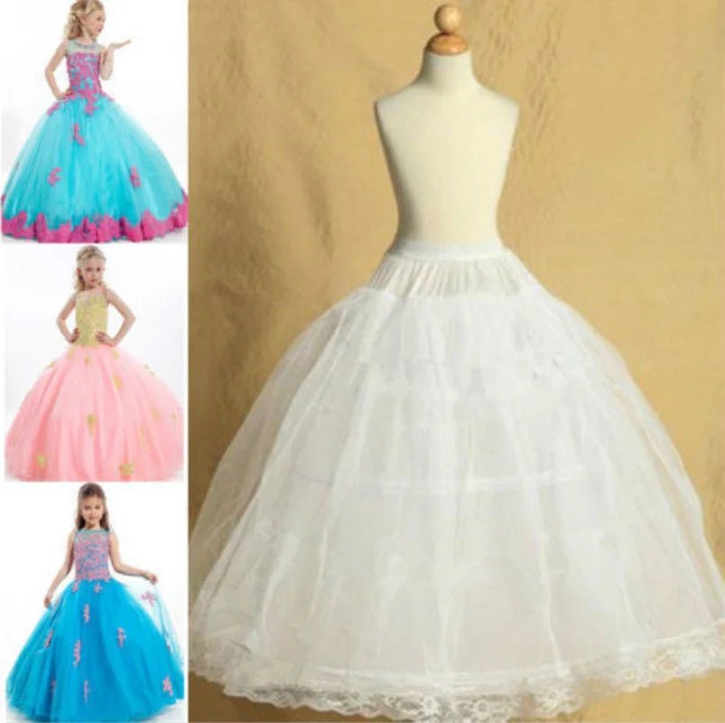 2 Hoop Lolita Skirt For Pettiskirt Kids Wedding Flower Girls Petticoat Underskirt Slips Princess For Child 2-14 Years Vestidos [LOL]