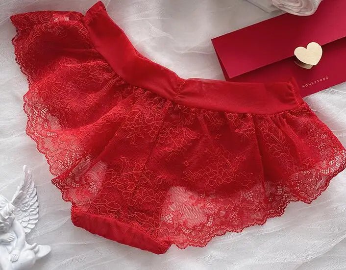 2020 New 2nd Shipping Free M L  XL Christmas Holiday Birthday Red Lolita Sexy Lace Panties Briefs Knicker Lingerie Underwear [LOL]